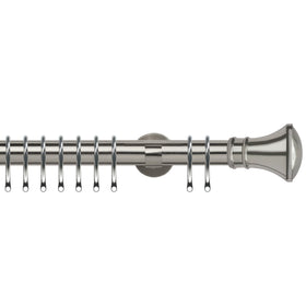 Trumpet 35mm IDC Metal Curtain Pole Satin Silver