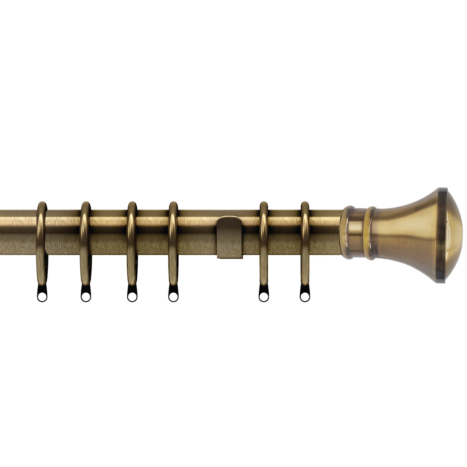 Trumpet 35mm Metal Curtain Pole Antique Brass