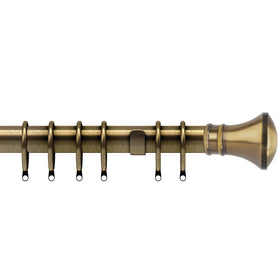 Trumpet 35mm Metal Curtain Pole Antique Brass