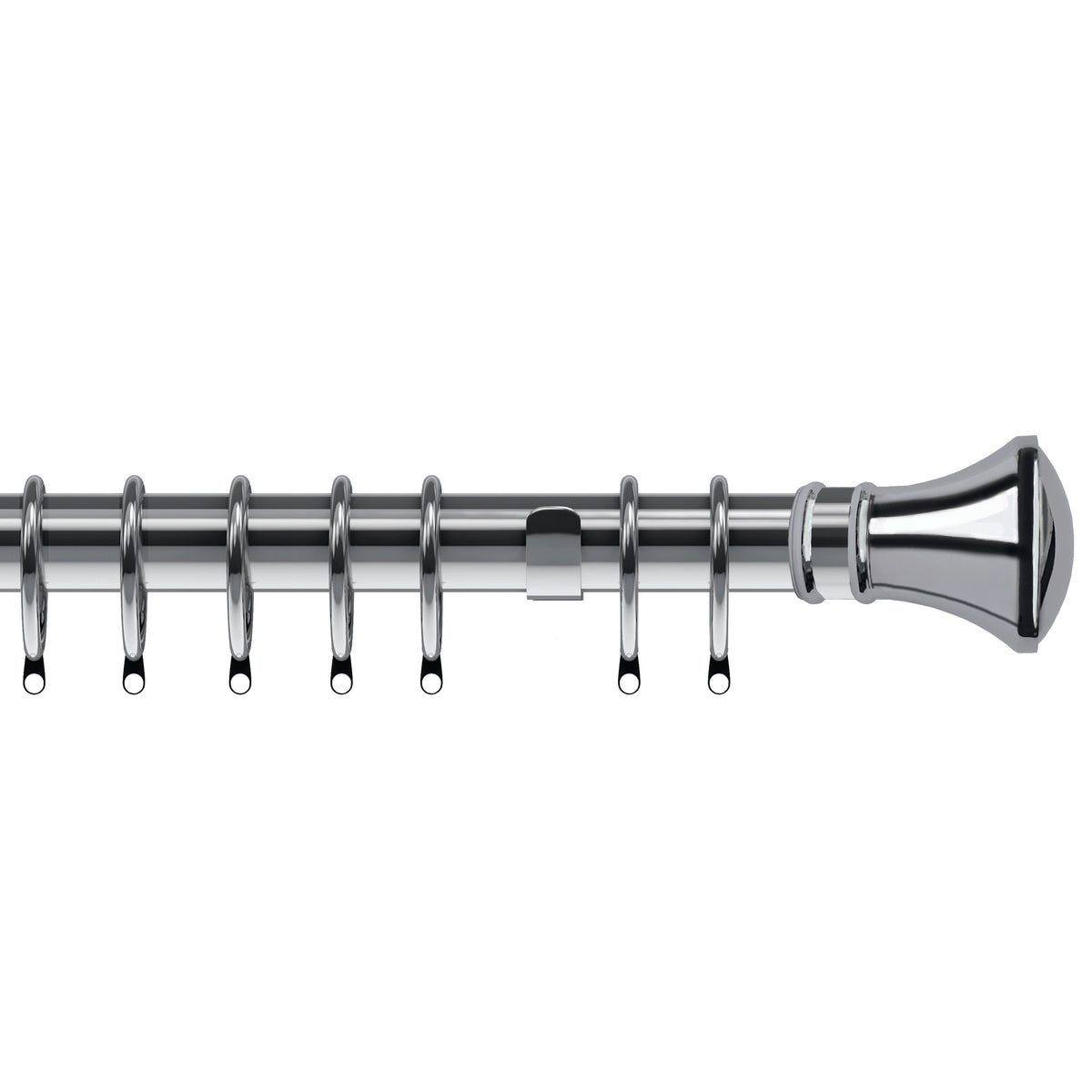 Trumpet 35mm Metal Curtain Pole Chrome