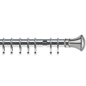 Trumpet 35mm Metal Curtain Pole Satin Silver