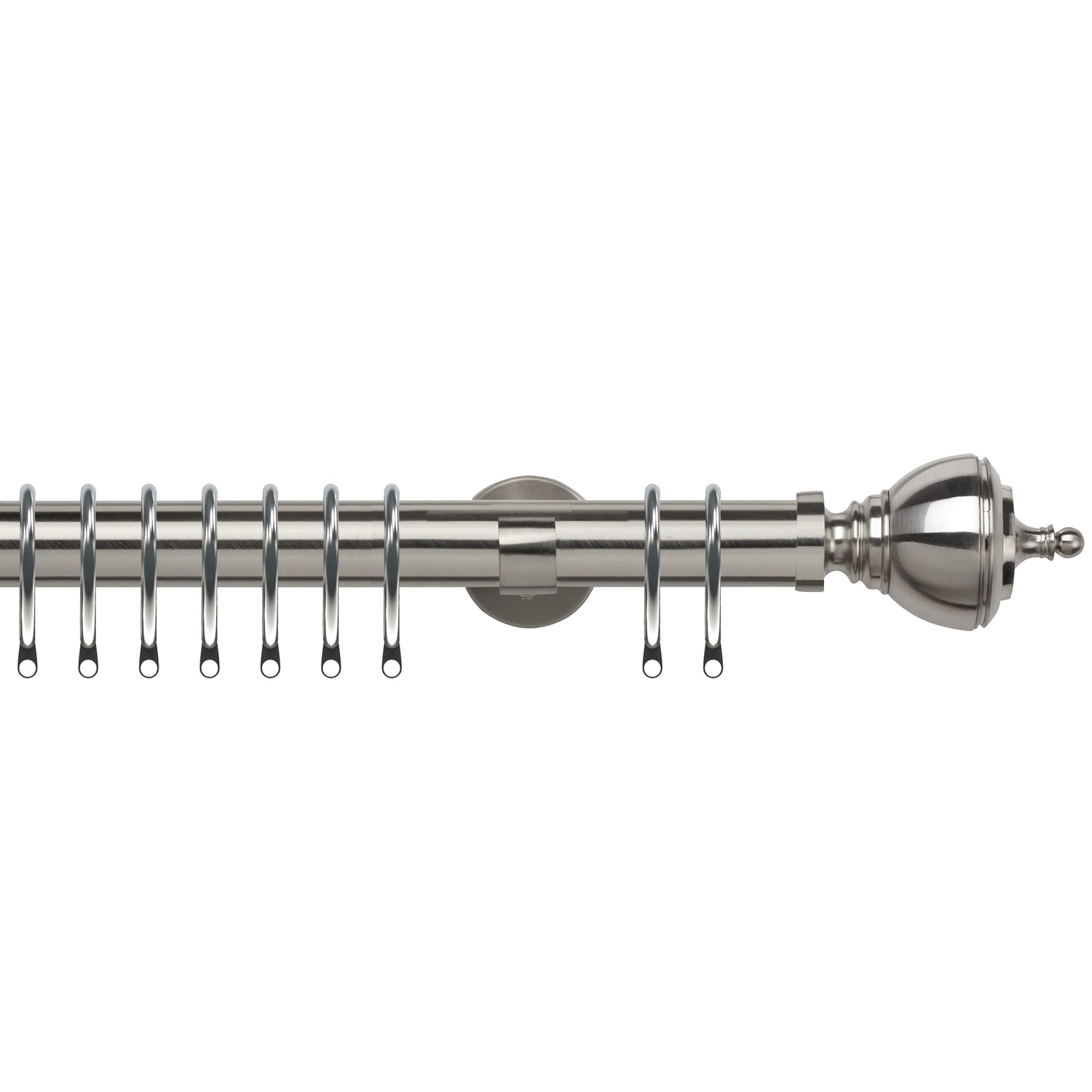 Vienna 35mm IDC Metal Curtain Pole Satin Silver