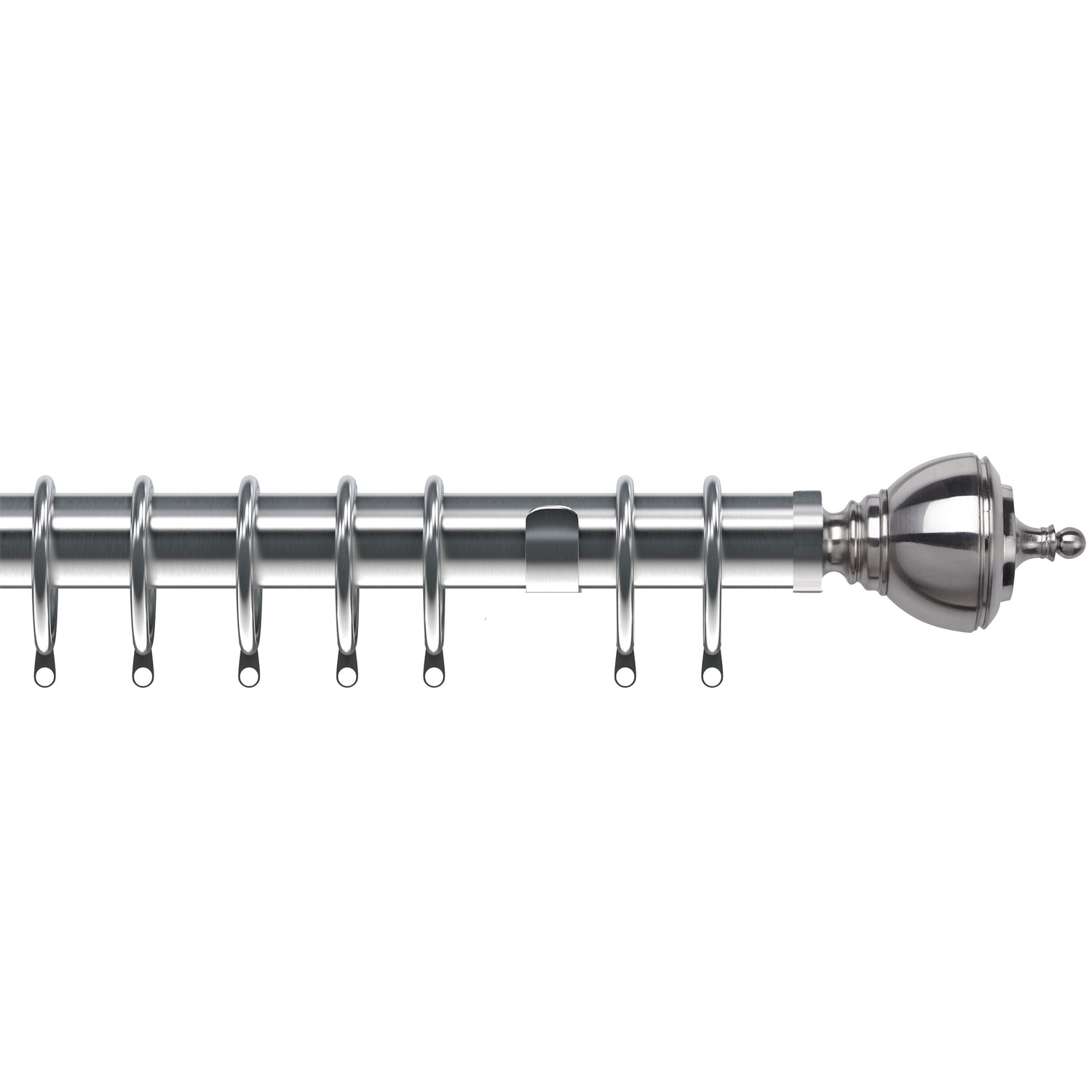 Vienna 35mm Metal Curtain Pole Satin Silver