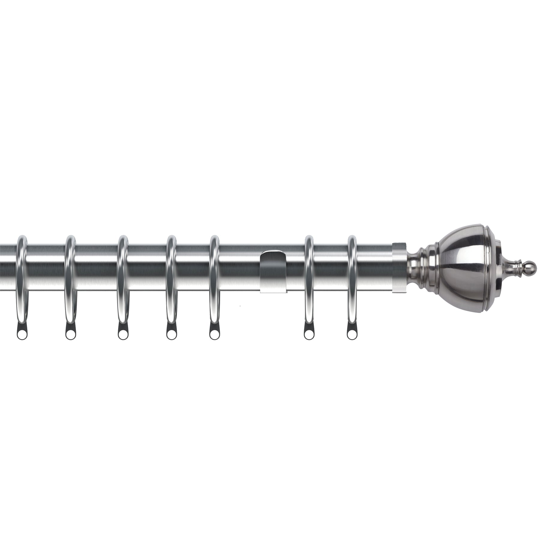 Vienna 35mm Metal Curtain Pole Satin Silver