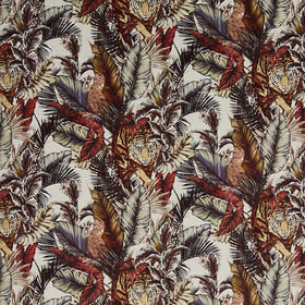 Prestigious Textiles Bengal Tiger Digitally Printed Velvet Fabric Safari