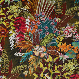 Prestigious Textiles Hidden Paradise Digitally Printed Velvet Fabric Calypso