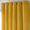 Chenille Triple Woven Ready Made Eyelet Blackout Curtains Ochre