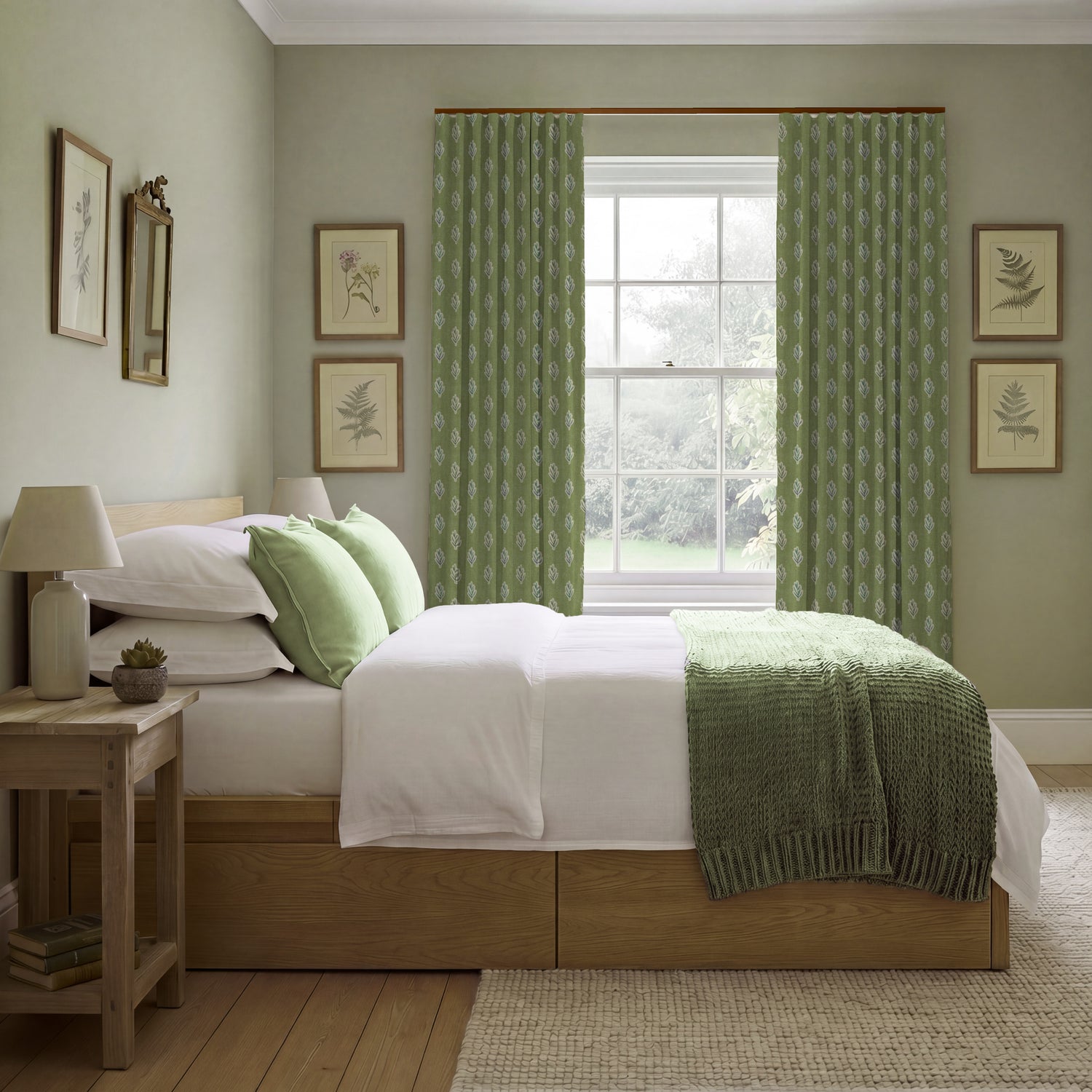 ANTE DECOR Hidcote Made To Measure Curtains Pistachio