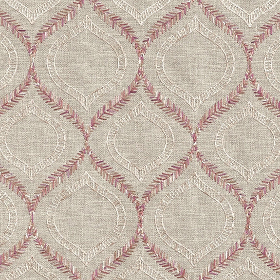 Prestigious Textiles Powell Embroidered Fabric Rose