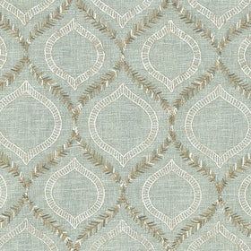 Prestigious Textiles Powell Embroidered Fabric Willow