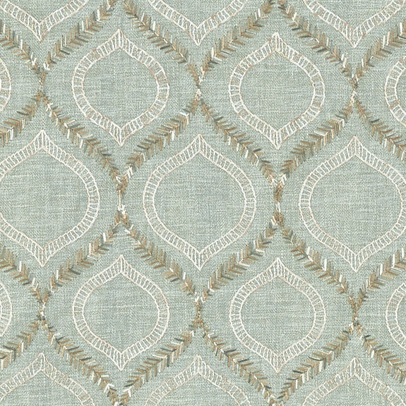 Prestigious Textiles Powell Embroidered Fabric Willow