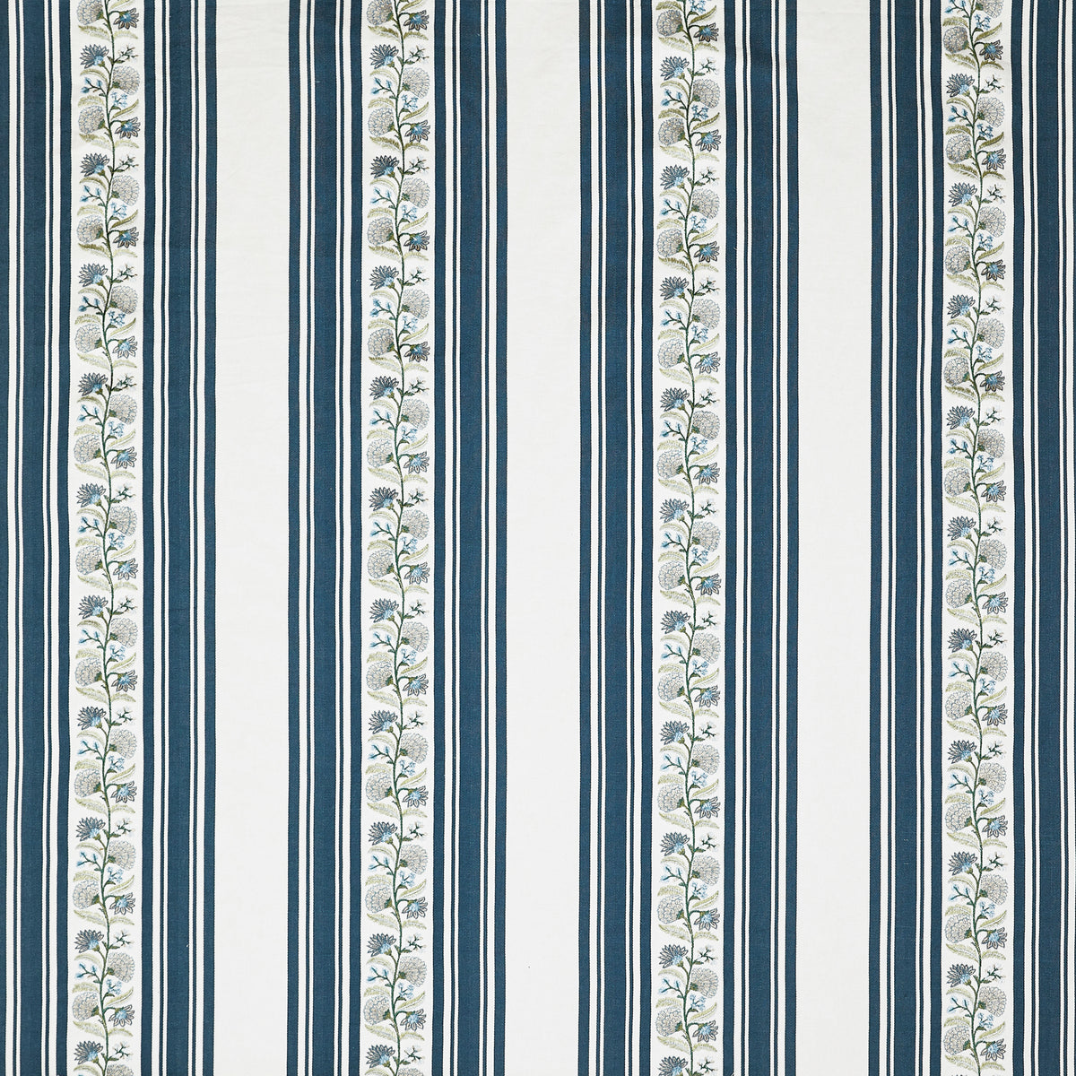 Prestigious Textiles Wyndley Embroidered Fabric Navy