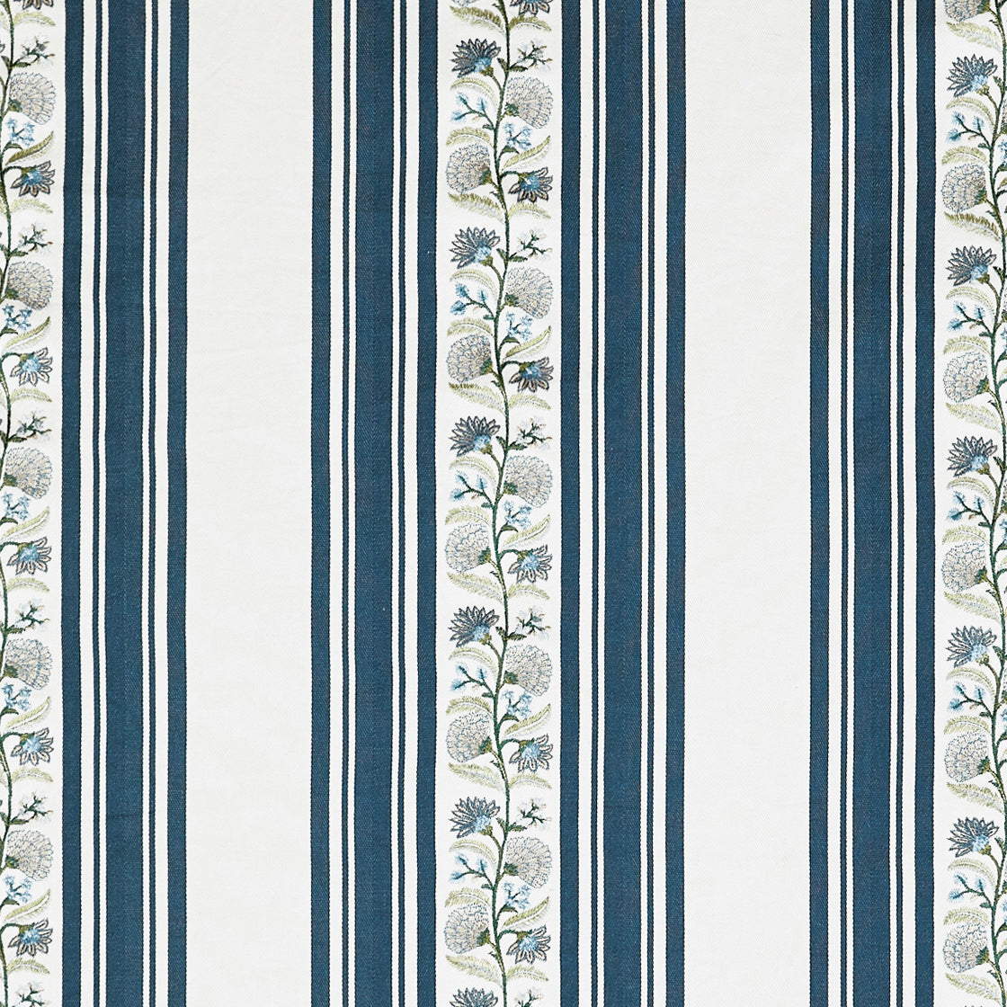 Prestigious Textiles Wyndley Embroidered Fabric Navy