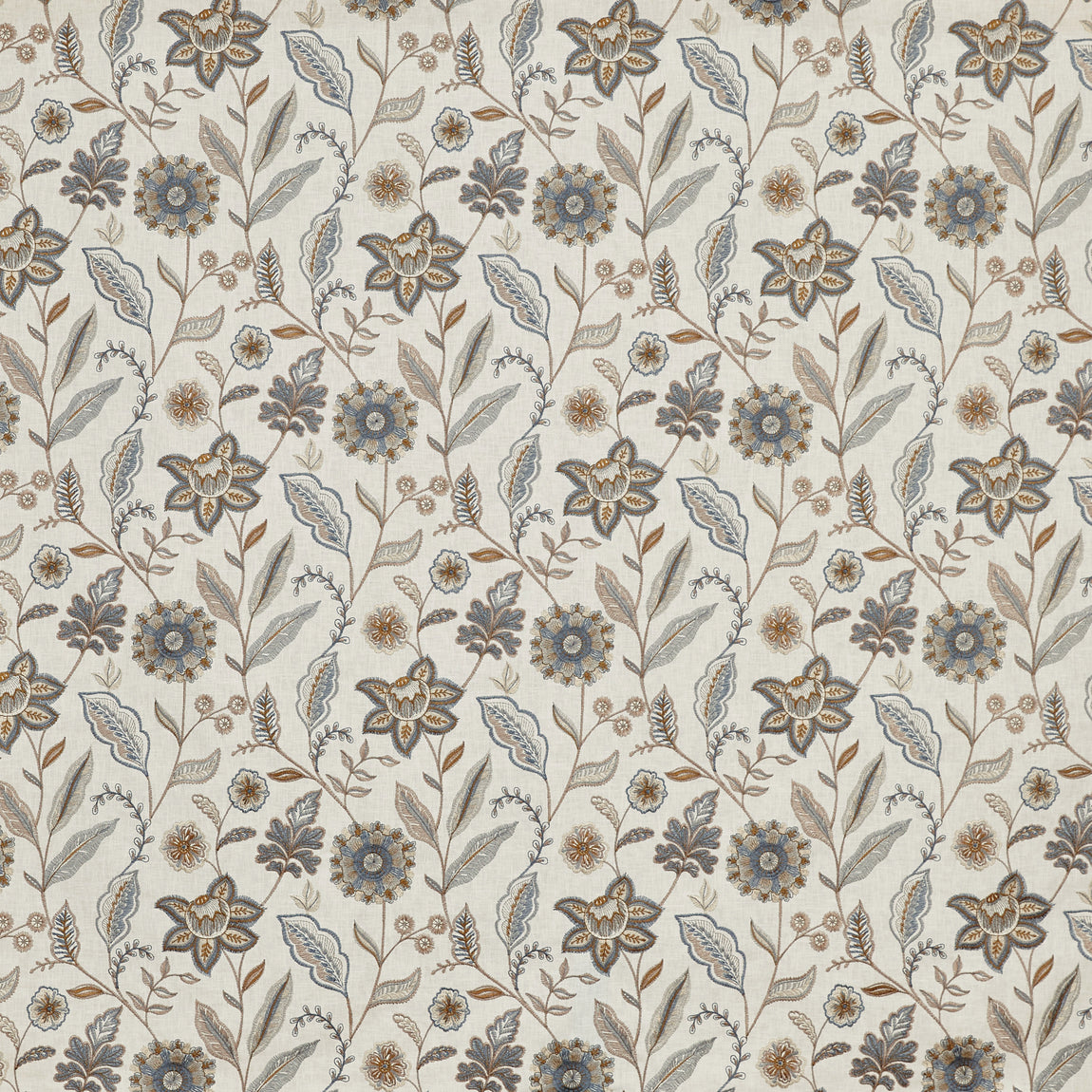 Prestigious Textiles Amisha Embroidered Fabric Slate
