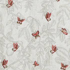 Prestigious Textiles Melati Embroidered Fabric Marsala
