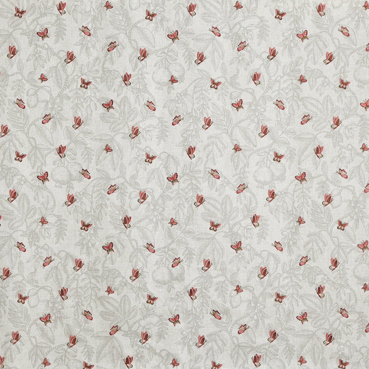Prestigious Textiles Melati Embroidered Fabric Marsala