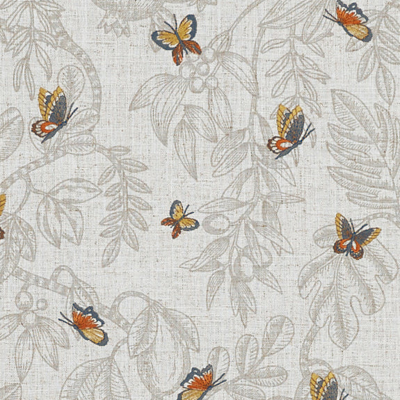Prestigious Textiles Melati Embroidered Fabric Slate