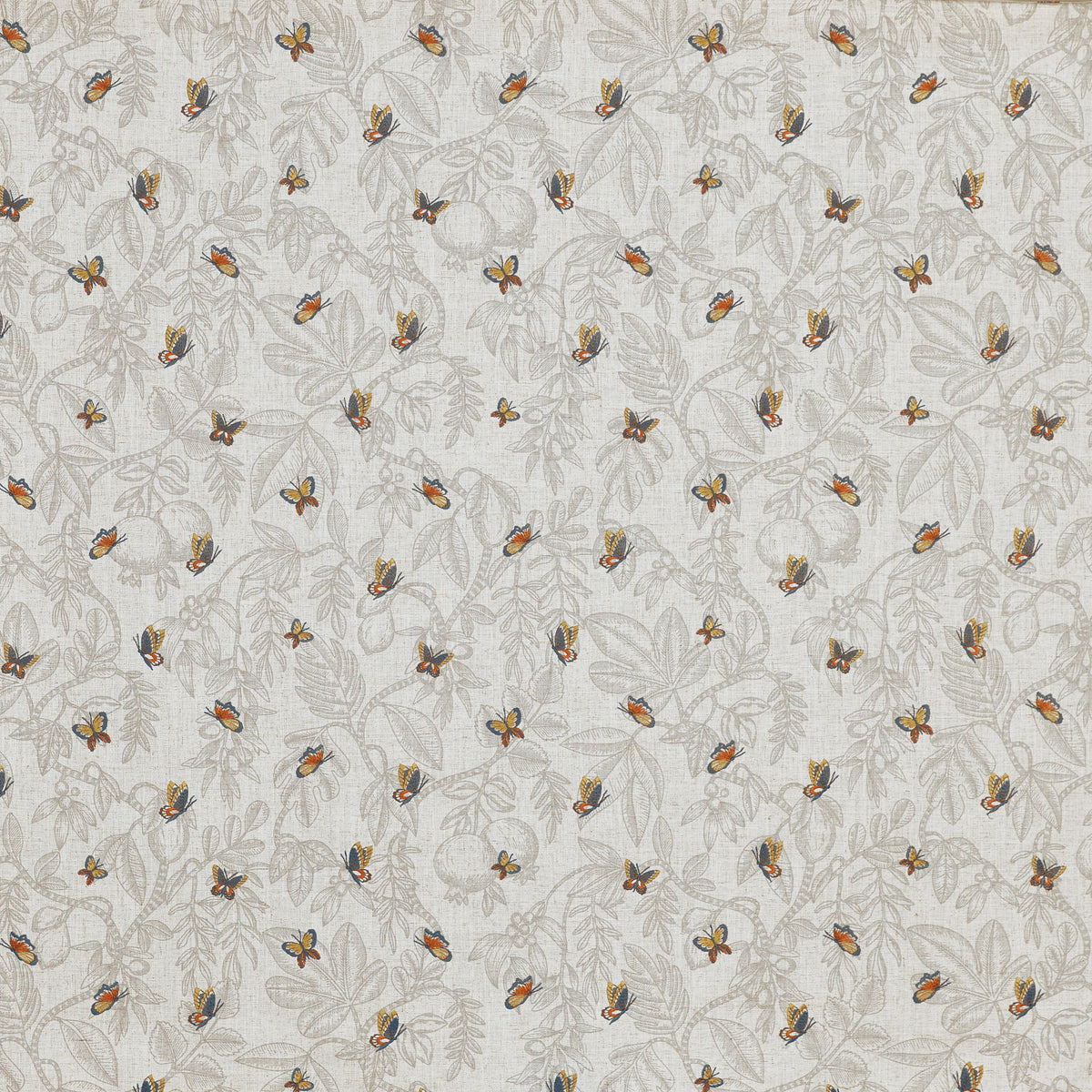 Prestigious Textiles Melati Embroidered Fabric Slate