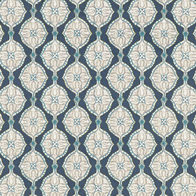 Prestigious Textiles Kemela Printed Fabric Cobalt