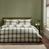 Catherine Lansfield Brushed Troon Check Duvet Cover Bedding Set Green