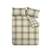 Catherine Lansfield Brushed Troon Check Duvet Cover Bedding Set Green