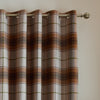 Catherine Lansfield Brushed Woven Glencoe Check Ready Made Eyelet Curtains Terracotta