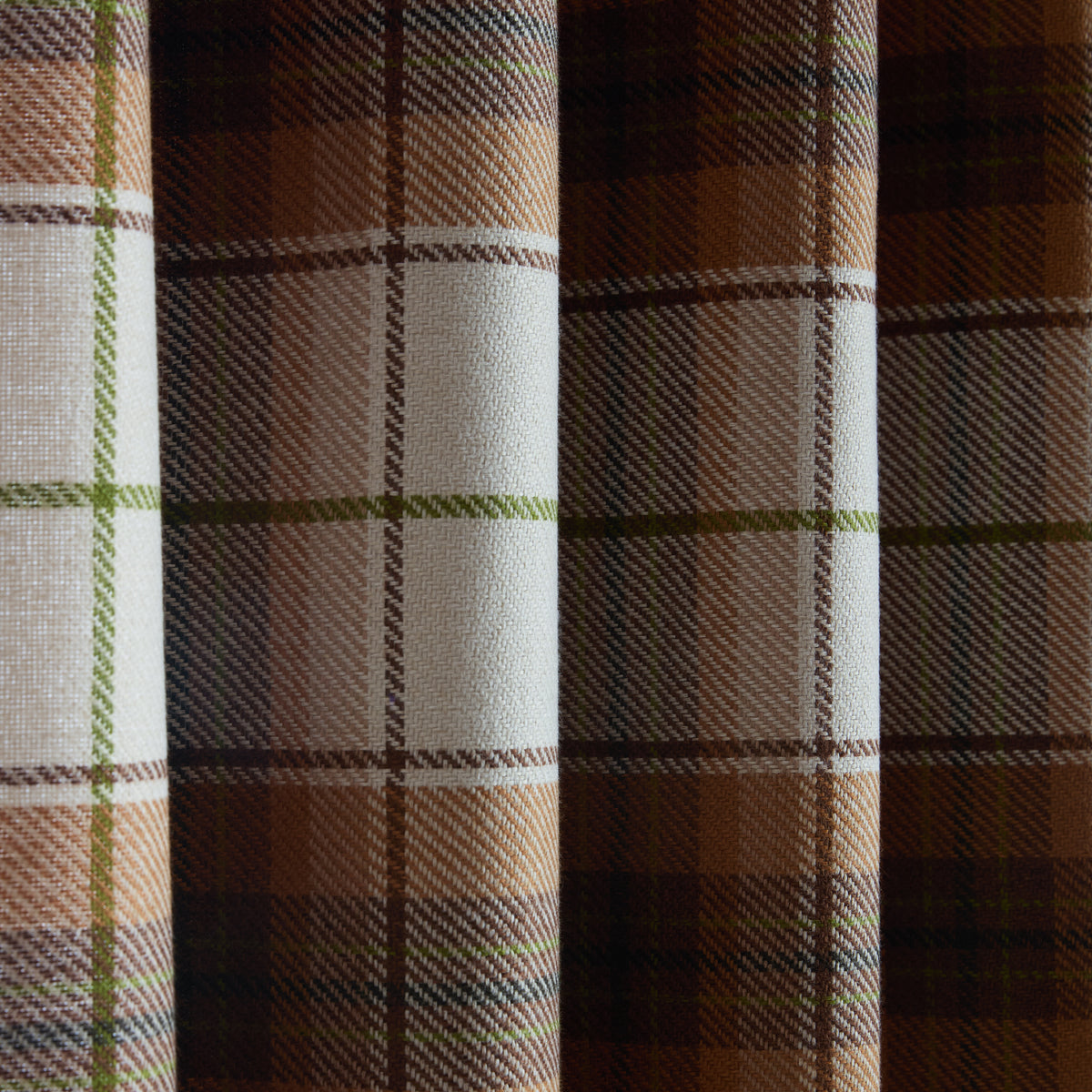 Catherine Lansfield Brushed Woven Glencoe Check Ready Made Eyelet Curtains Terracotta
