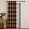 Catherine Lansfield Brushed Woven Glencoe Check 46 x 84 Ready Made Eyelet Door Curtain Terracotta