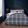 Catherine Lansfield Cosy Sherpa Check Duvet Cover Bedding Set Navy