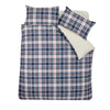 Catherine Lansfield Cosy Sherpa Check Duvet Cover Bedding Set Navy