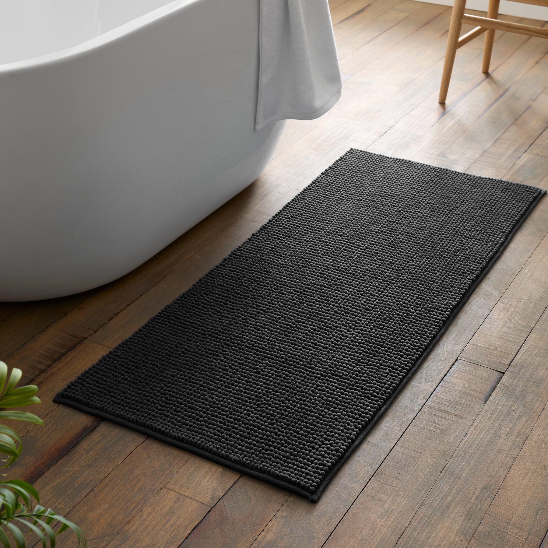 Catherine Lansfield Bobble 50cm x 120cm Runner Bath Mat Charcoal