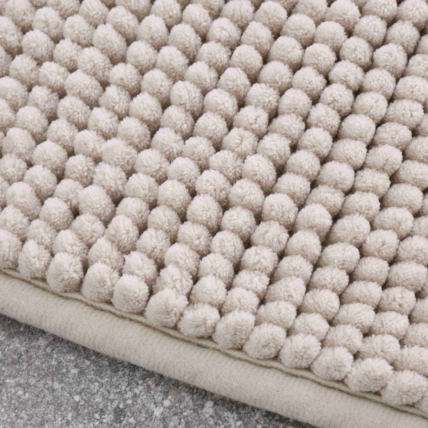 Catherine Lansfield Bobble 50cm x 120cm Runner Bath Mat Natural