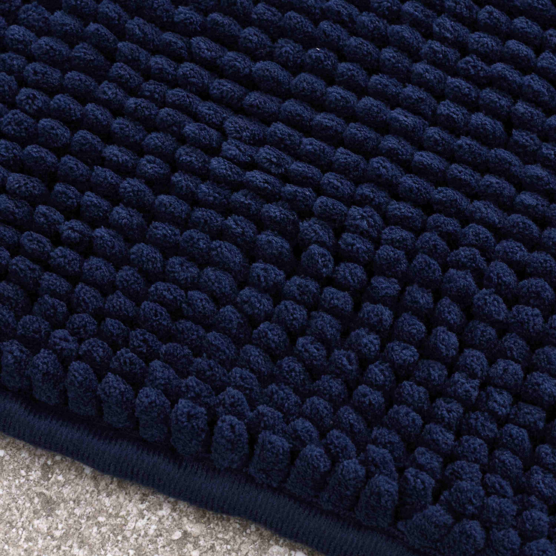 Catherine Lansfield Bobble 50cm x 120cm Runner Bath Mat Navy