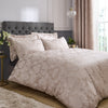 Catherine Lansfield Damask Jacquard Duvet Cover Bedding Set Champagne