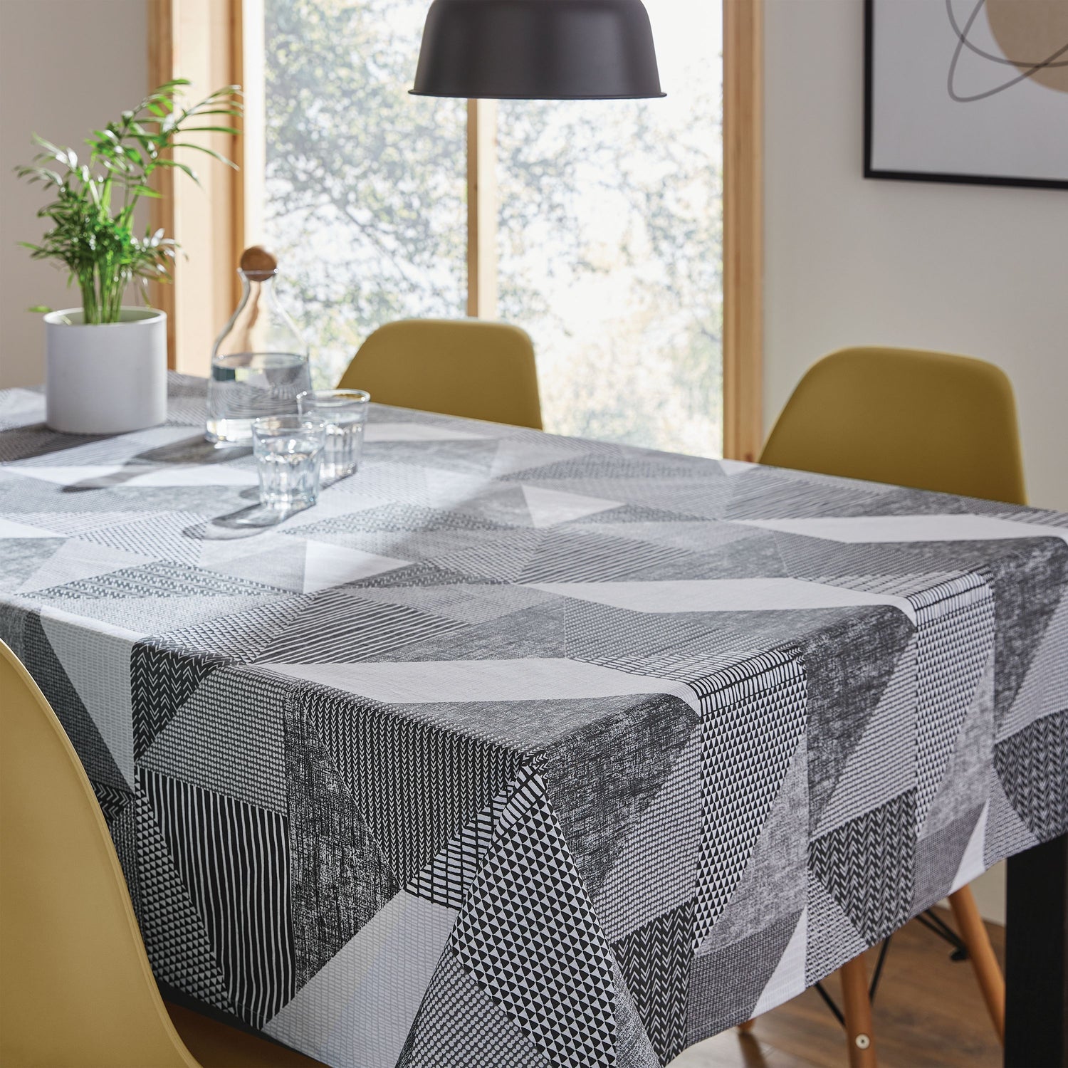 Catherine Lansfield Larsson Geo Table Cloth Grey
