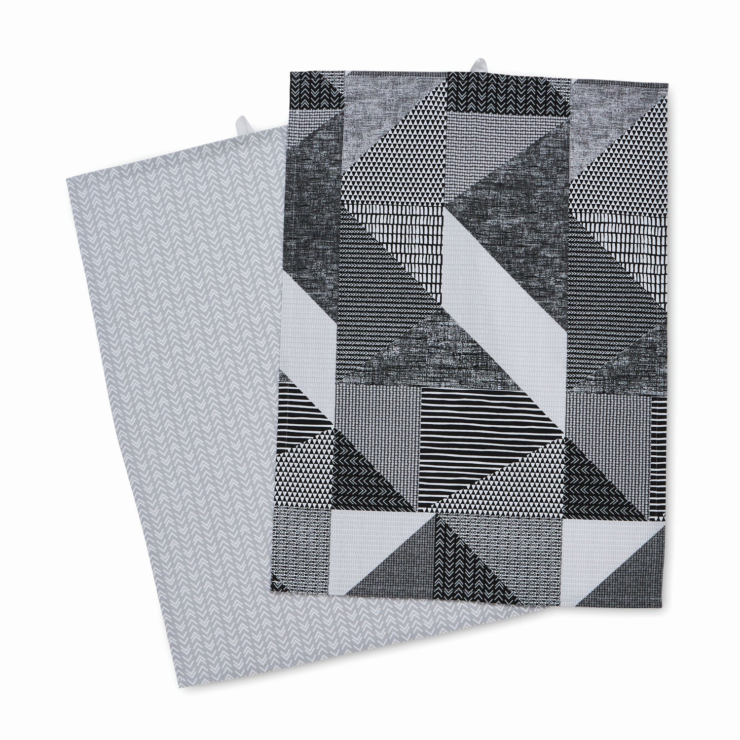 Catherine Lansfield Larsson Geo Two x Tea Towels Grey