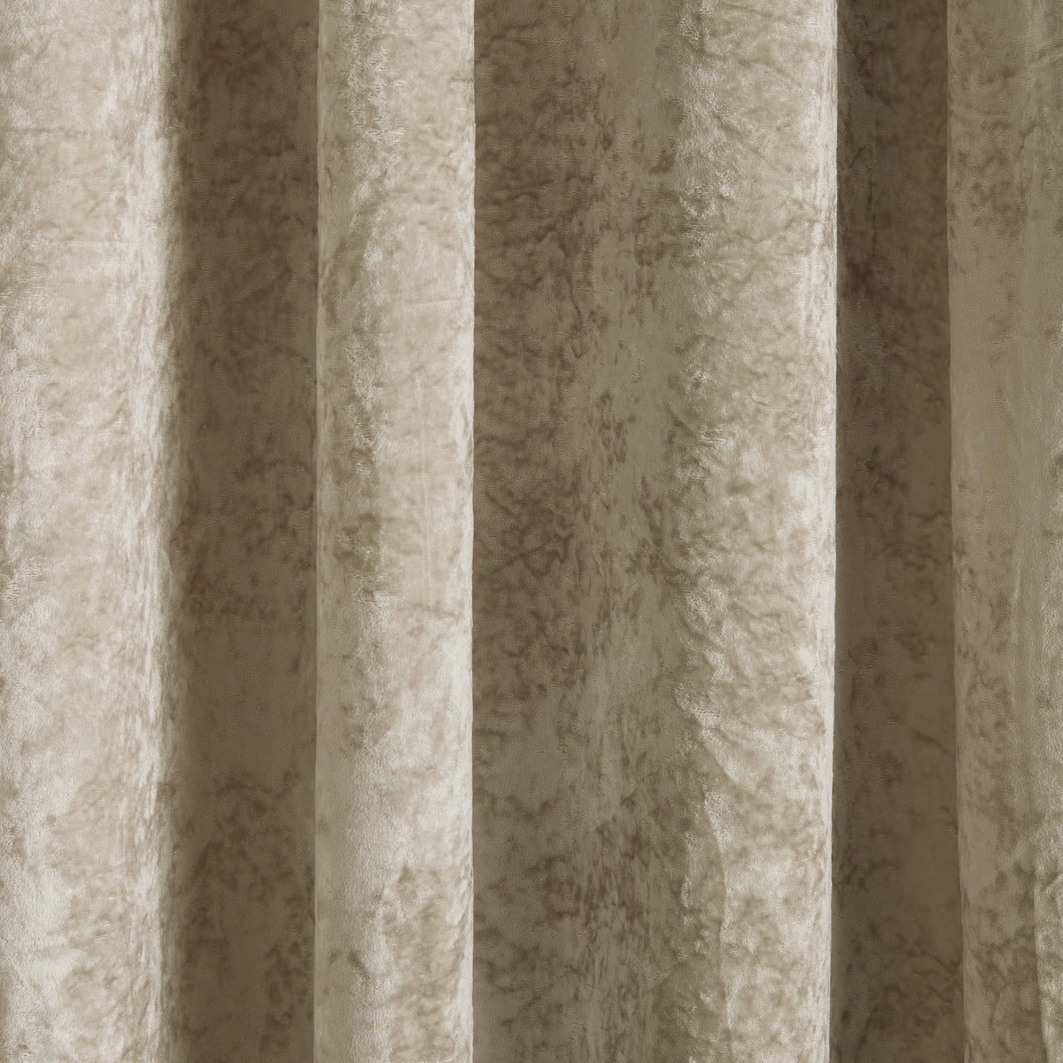 Catherine Lansfield Crushed Velvet Ready Made Eyelet Curtains Natural