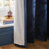 Catherine Lansfield Crushed Velvet Ready Made Eyelet Curtains Navy