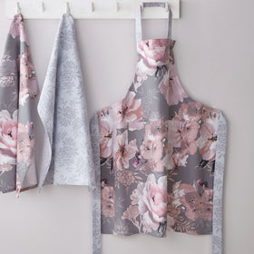 Catherine Lansfield Dramatic Floral Apron Grey
