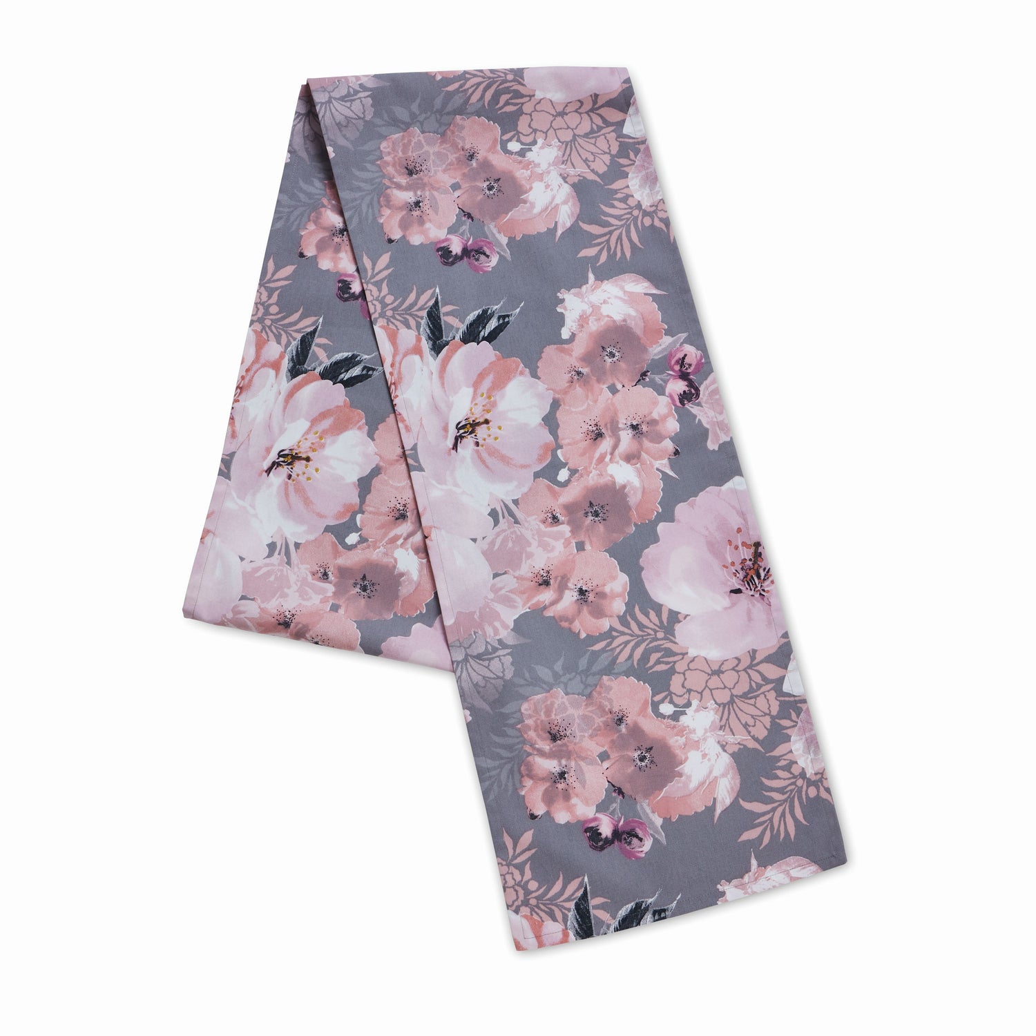 Catherine Lansfield Dramatic Floral 33cm x 220cm Runner Grey