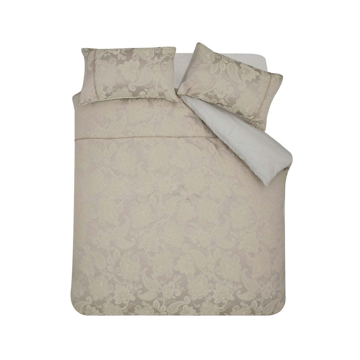 Catherine Lansfield Opulent Jacquard Duvet Cover Bedding Set Champagne