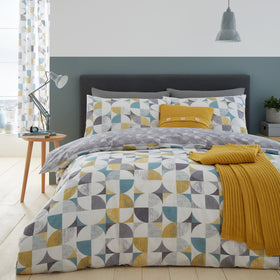 Catherine Lansfield Retro Circles Duvet Cover Bedding Set Multi