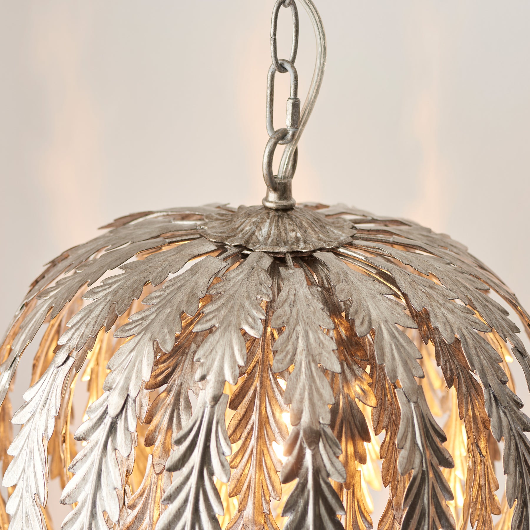 Delphine Pendant Light Silver Leaf