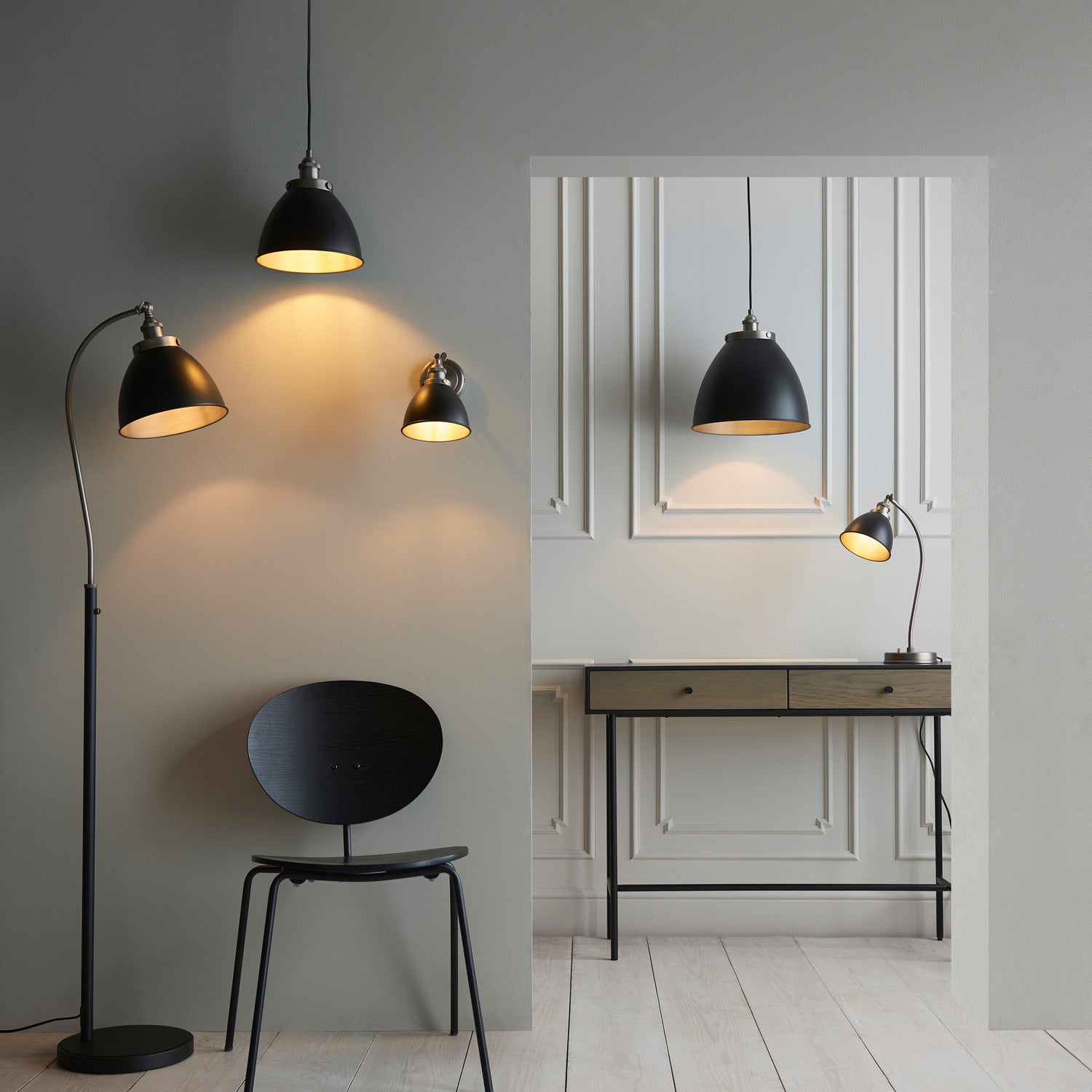Franklin Small Pendant Light Black Pewter