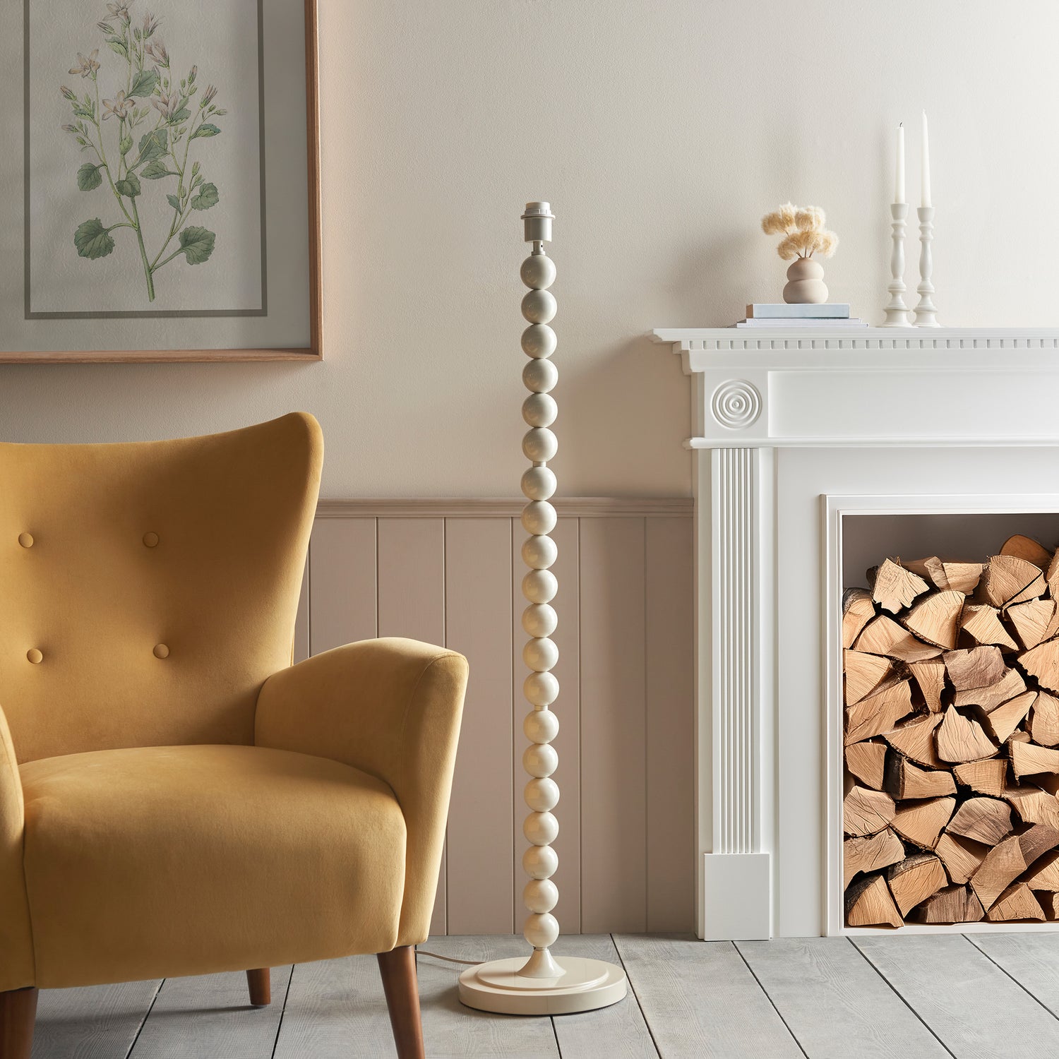Higgledy 132cm Base Only Floor Lamp Gloss Almond White