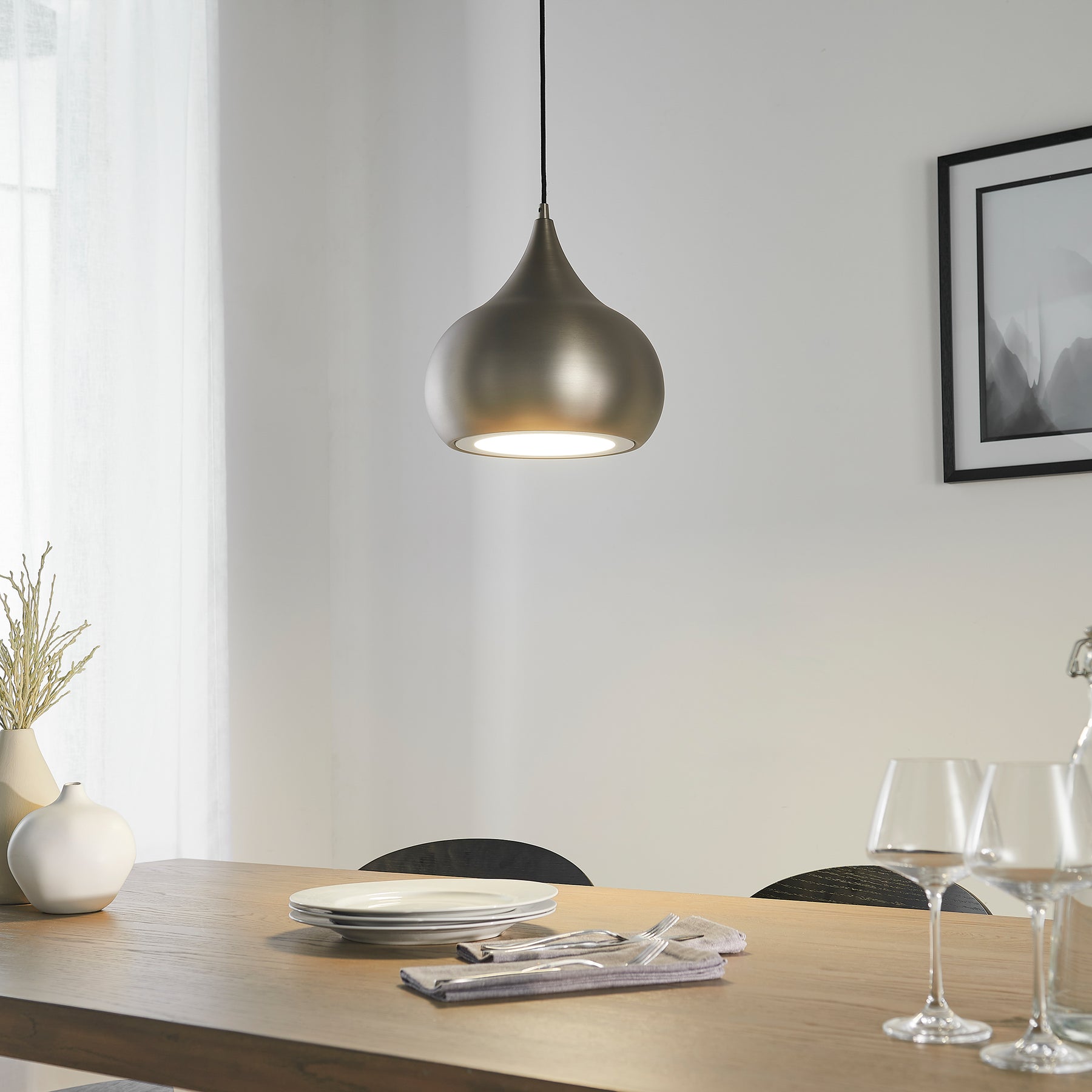 Brosnan Pendant Light Matt Nickel