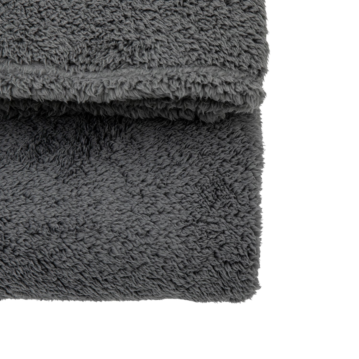 Teddy 130cm x 180cm Fleece Throw Charcoal