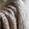 Woven Faux Mohair 130cm x 160cm Reversible Sherpa Throw Natural