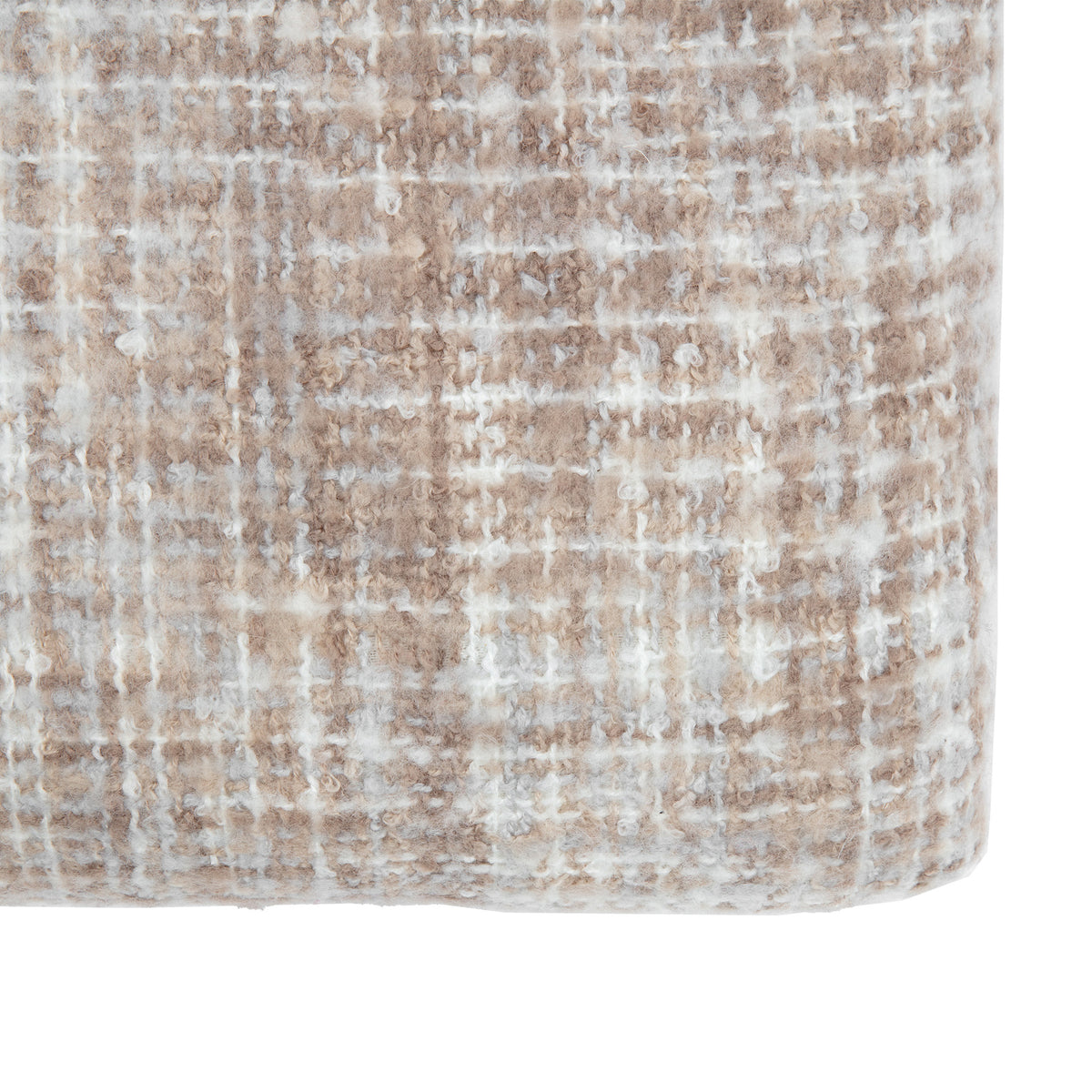 Woven Faux Mohair 130cm x 160cm Reversible Sherpa Throw Natural