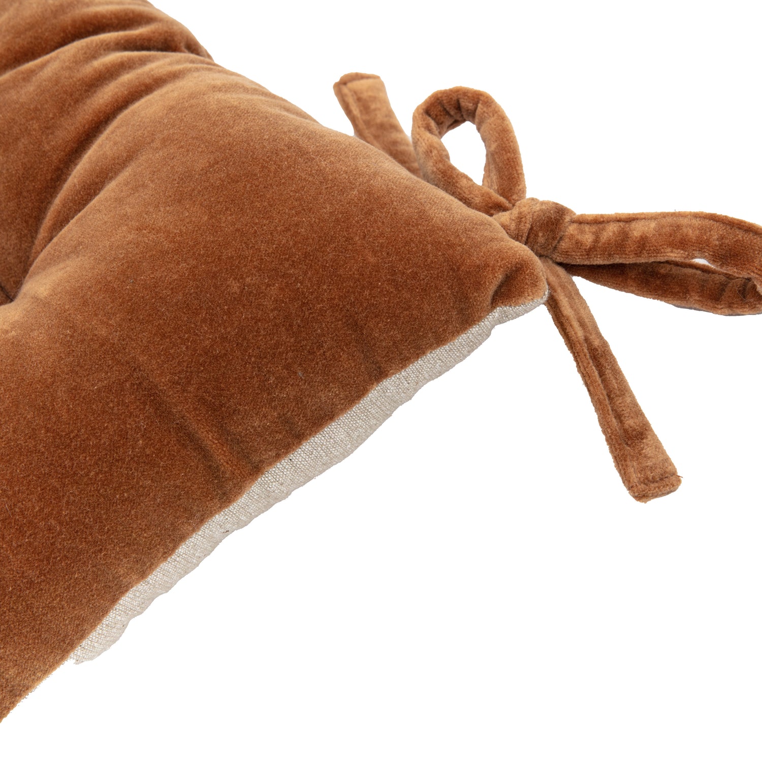 Cotton 43cm x 43cm Velvet Seatpad Tan